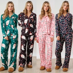 アマゾン秋冬新型越境欧米女装クリスマスプリント長袖ズボン2点セットファッションカジュアルスーツ
