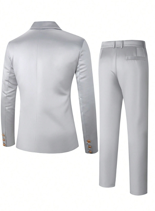 Completo uomo elegante in argento giacca e pantaloni business_voghion.com