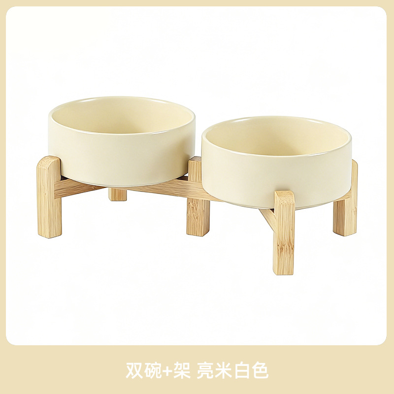 Comedero de Cerámica para Perros, Plato para Comida de Perros, Tazón para Gatos, Tazón Elevado para Gatos, Protección de la Columna Cervical, Antiderrames, Tazón Grande para Perros, Transfronterizo