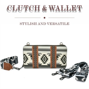 Cross-border hot selling Bohemian ethnic style European and American retro zipper canvas clutch small wallet fashion portable women