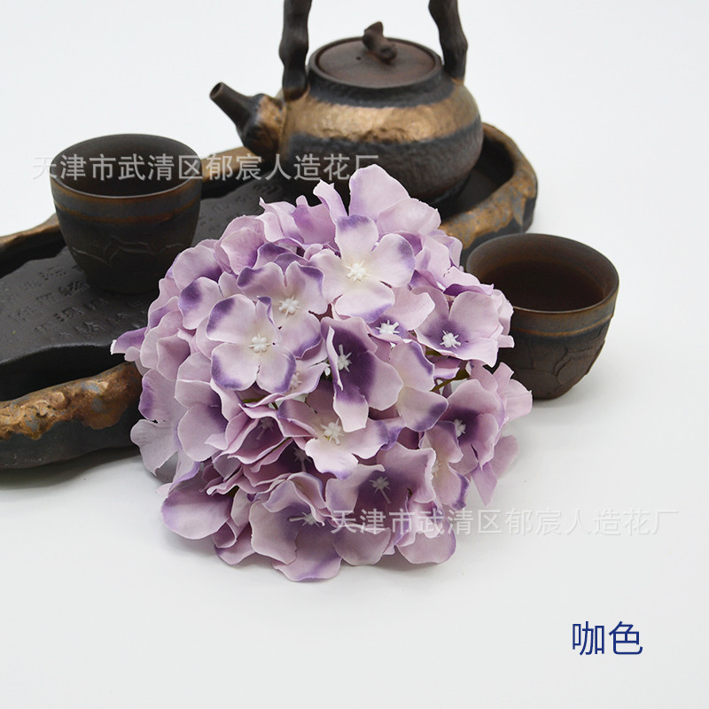 シミュレーション54頭のアジサイの花の直径17cmのロリポップのアジサイの花の頭のアマゾンのよく売れる爆発の花の輪の生け花|undefined