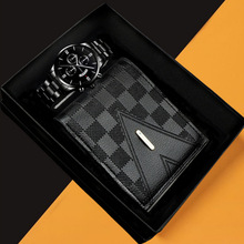 时尚商务日内瓦日历手表批发个性男士钢带腕表商务跨境爆款套装