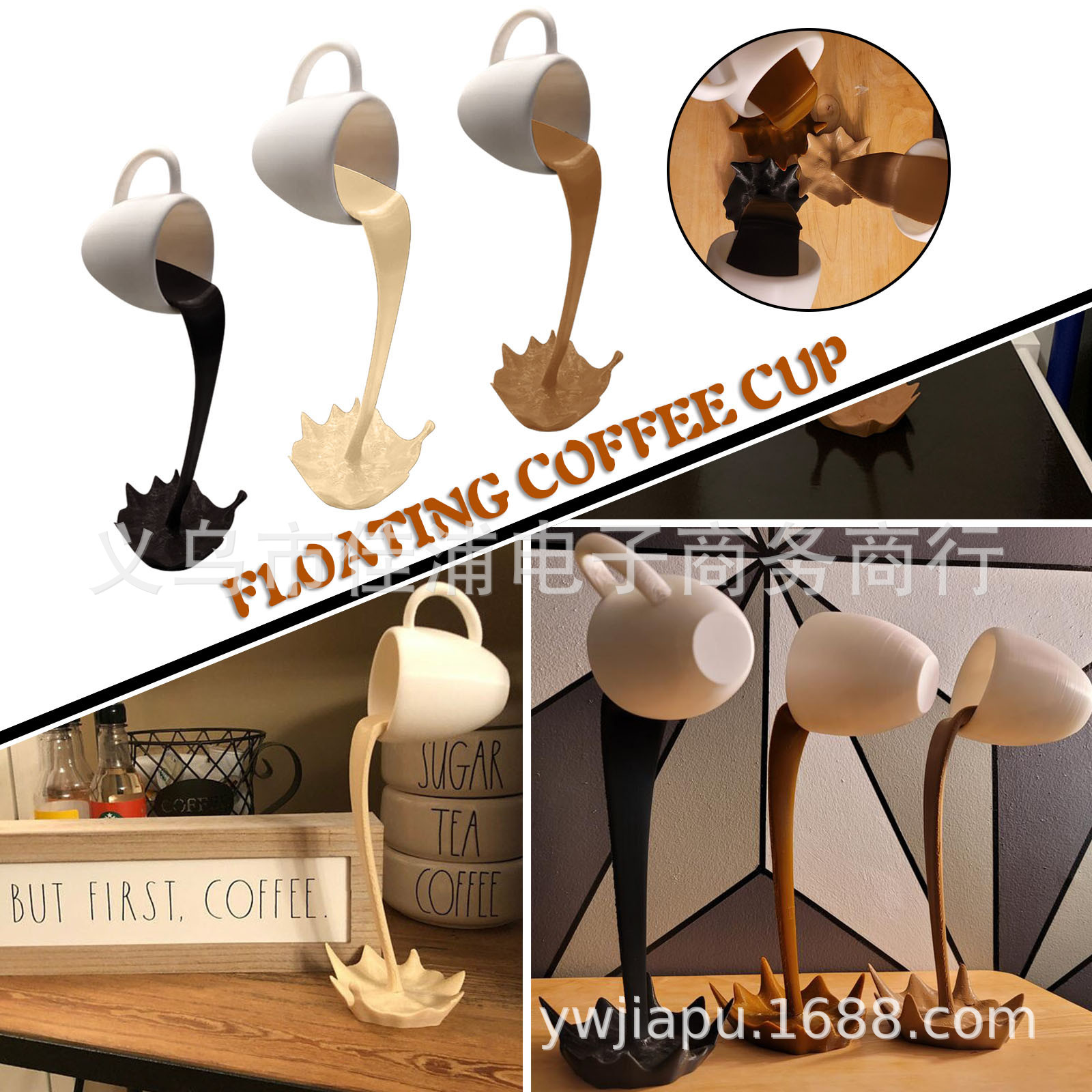 Taza de Café Flotante Creativa Personalizada, Superventas Transfronterizas, Taza de Café 3D Estéreo, Adorno Artístico, Creatividad en Tazas de Café