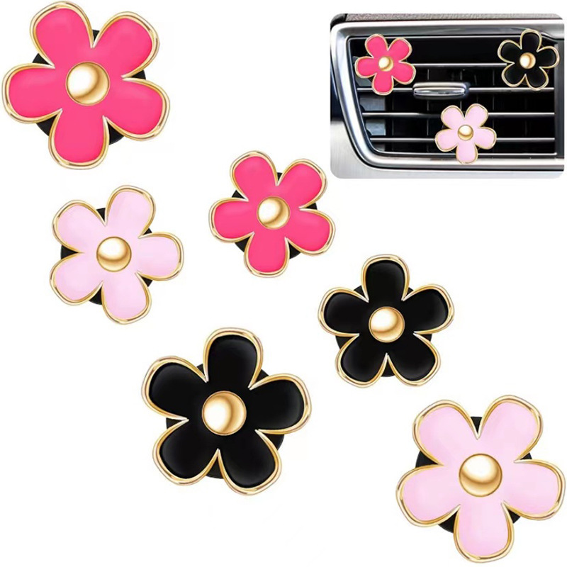 6 pieces of small Daisy car air outlet perfume clip aromatherapy clip decoration car interior accessories car accessories decoration
