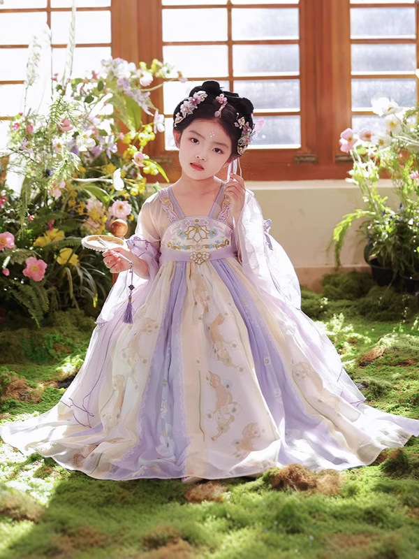 漢服女の子古代中国風ドレス 2025 新しい子供の古代唐装プリンセスドレス女の子スカート夏|undefined