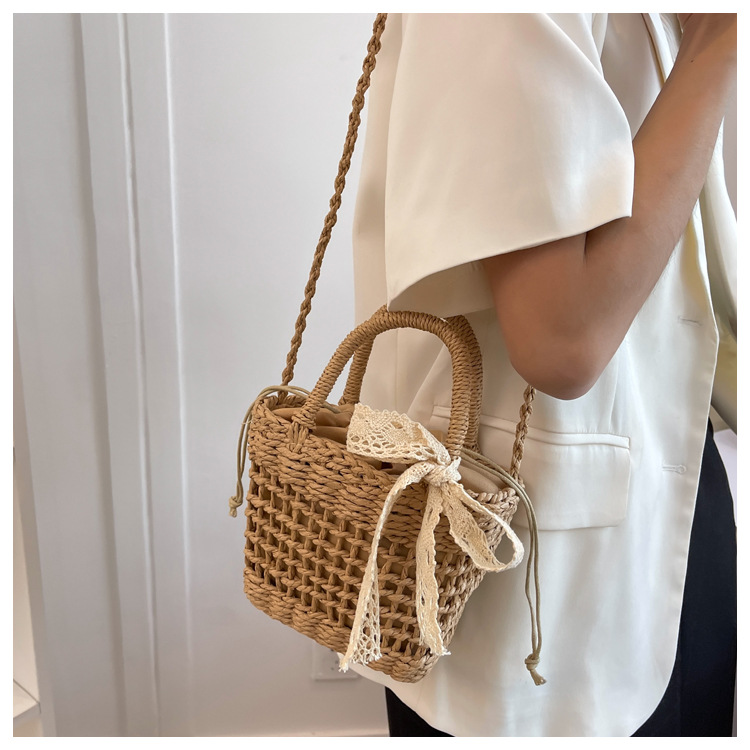 Geflochtene Strohtasche Für Den Sommer Am Strand Und Urlaub_voghion.com