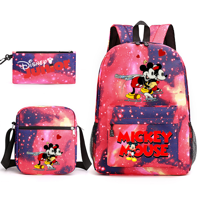 3-pieza portátil traje para niñas estudiantes universitarios niños mochila de lona Mickey/ratón 2022