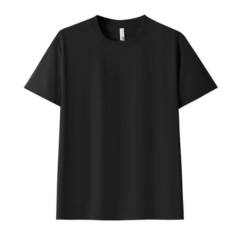 批发CVC广告衫现货圆领t恤logo班服短袖企业工装文化衫印字定制图