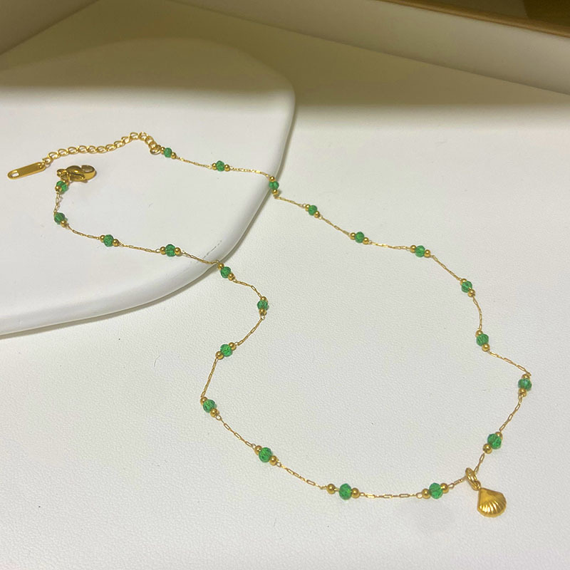 Titanium Steel Material Wholesale Jewelry Casual Simple Style Shell Titanium Steel Anklet Necklace