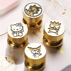 New product in June, laser mini fire paint seal, mini copper head, cartoon handbook, brass engraving seal head, wholesale