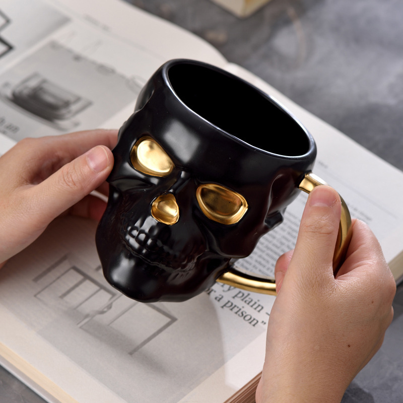 Skull Bar Taza de agua Taza de cerámica Taza de café de oficina Taza de nicho moderna