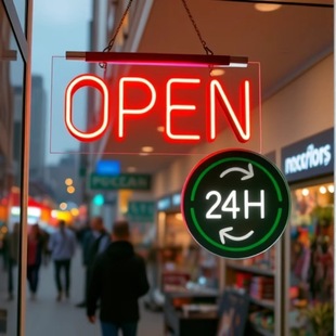 Led Neon Sign Luminous Characters Pvc Acrylic Plate Shape Sign Open Coffee 24H Store Business Sign