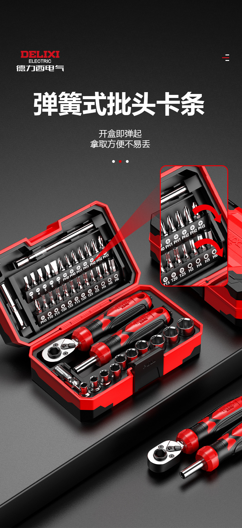 Delixi Electric Ratchet Wrench Set Bidirectional Ratchet Socket Bit Combination Repair Tool Ratchet Screwdriver