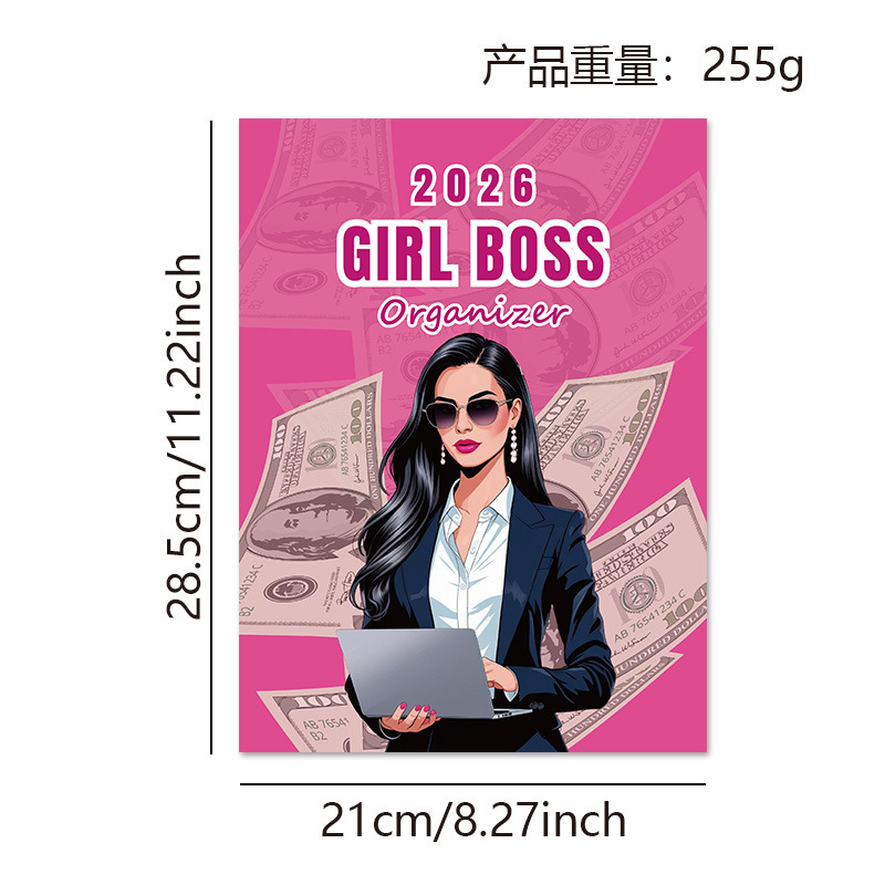 跨境新品 2026 GIRL BOSS ORGANIZER 2026女老板笔记本计划表现货|undefined