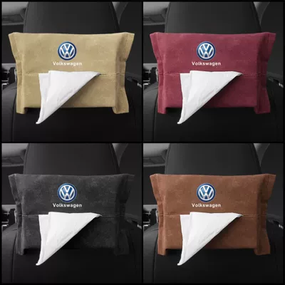 Car tissue box/set — Box Hanging Sunshade Suede - a-black-outfit-suede-volkswagen