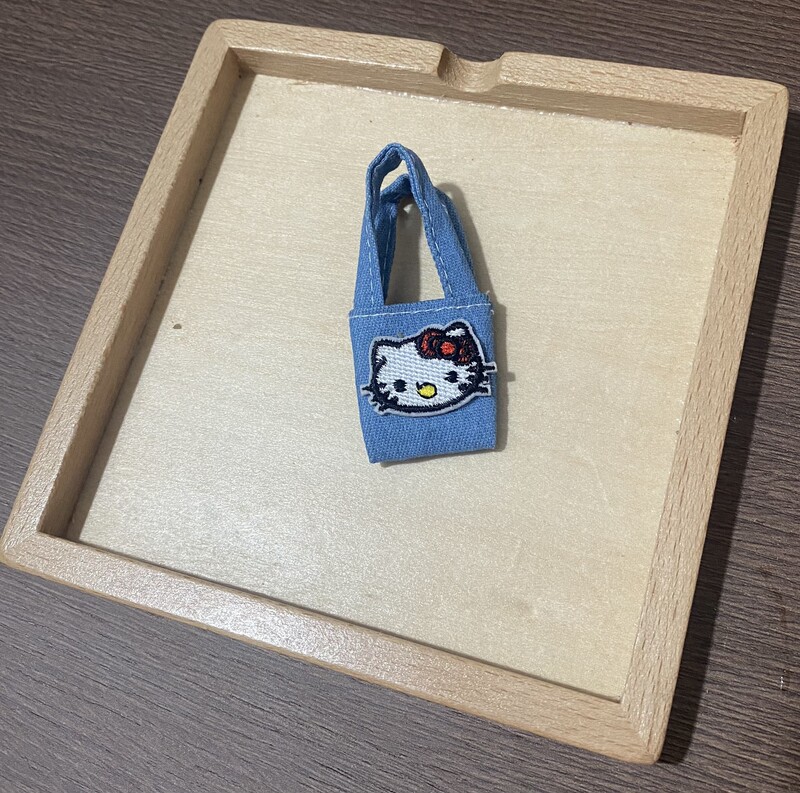 10cm Doll Clothes Kt Cat Canvas Bag Trendy Brand Denim Cat Shoulder Bag Handbag Mini Canvas Bag