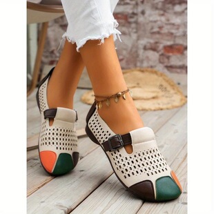 V 38231 Comfortable Hollow Out Flat Shoes ���m�U��ƽ��Ь