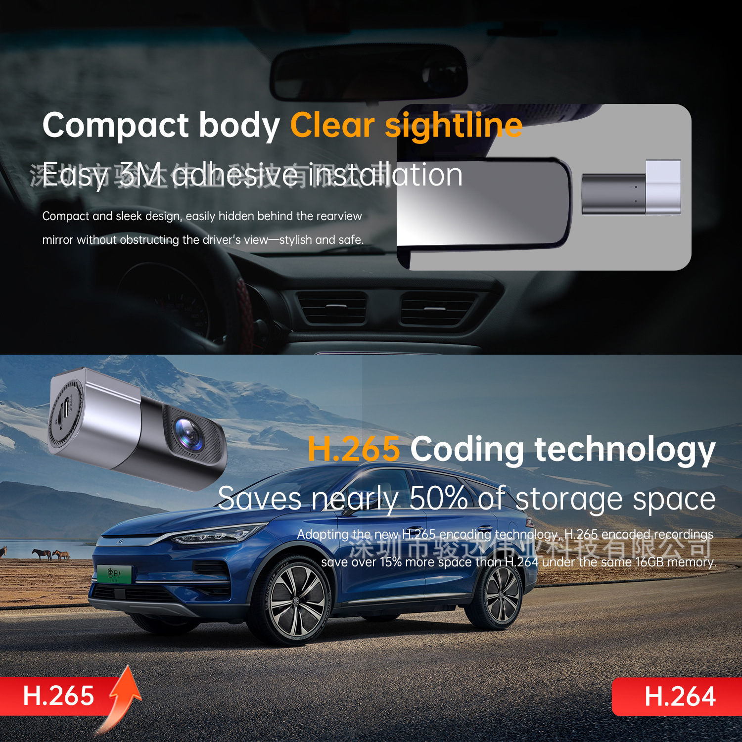 2026 Private Model New Cross-Border Amazon Foreign Trade Dash Cam Night Vision High-Definition Wifi Connectivity Dashcam