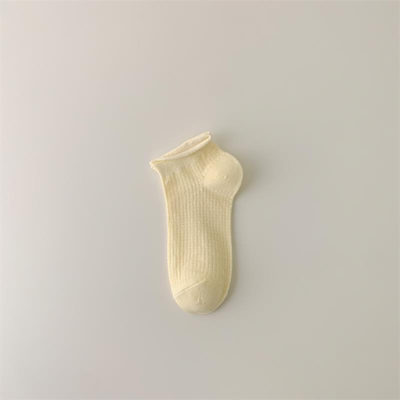 Calcetines cortos para mujer primavera y verano calcetines delgados de algodón ins moda japonesa JK estilo malla todo partido suelto rizado invisible barco calcetines para mujer