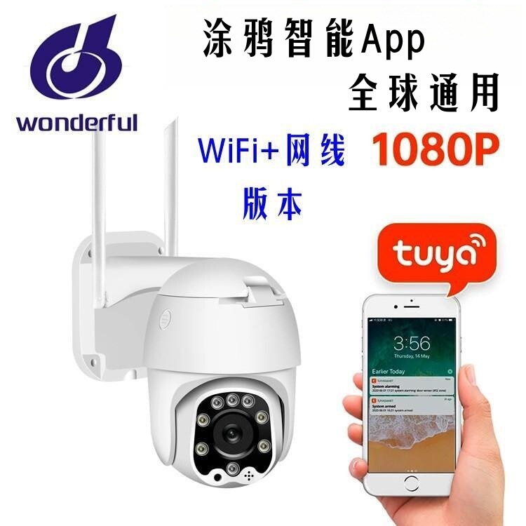 Hot-Selling Tuya Smart App Surveillance Camera Wireless Wifi Mobile Remote Viewing Monitor Alexa Infrared