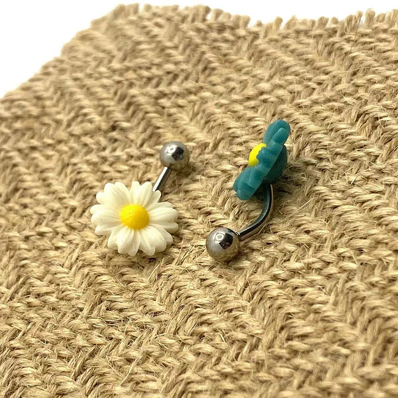 Sunflower Belly Button Ring For Women Unique Navel Piercing Jewelry_voghion.com