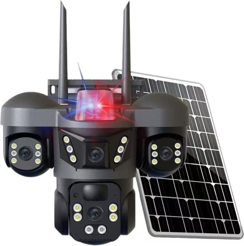 V380三镜头4G太阳能摄像机12MP高清智能夜视双向对讲户外SOLAR|undefined