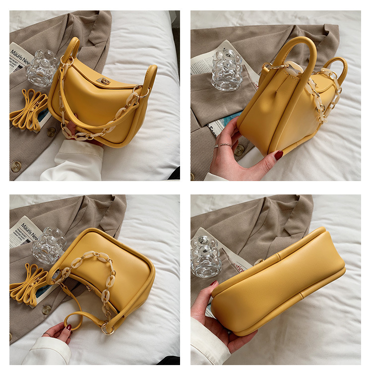 Fashion Solid Color Acrylic Chain Armpit Bag display picture 15
