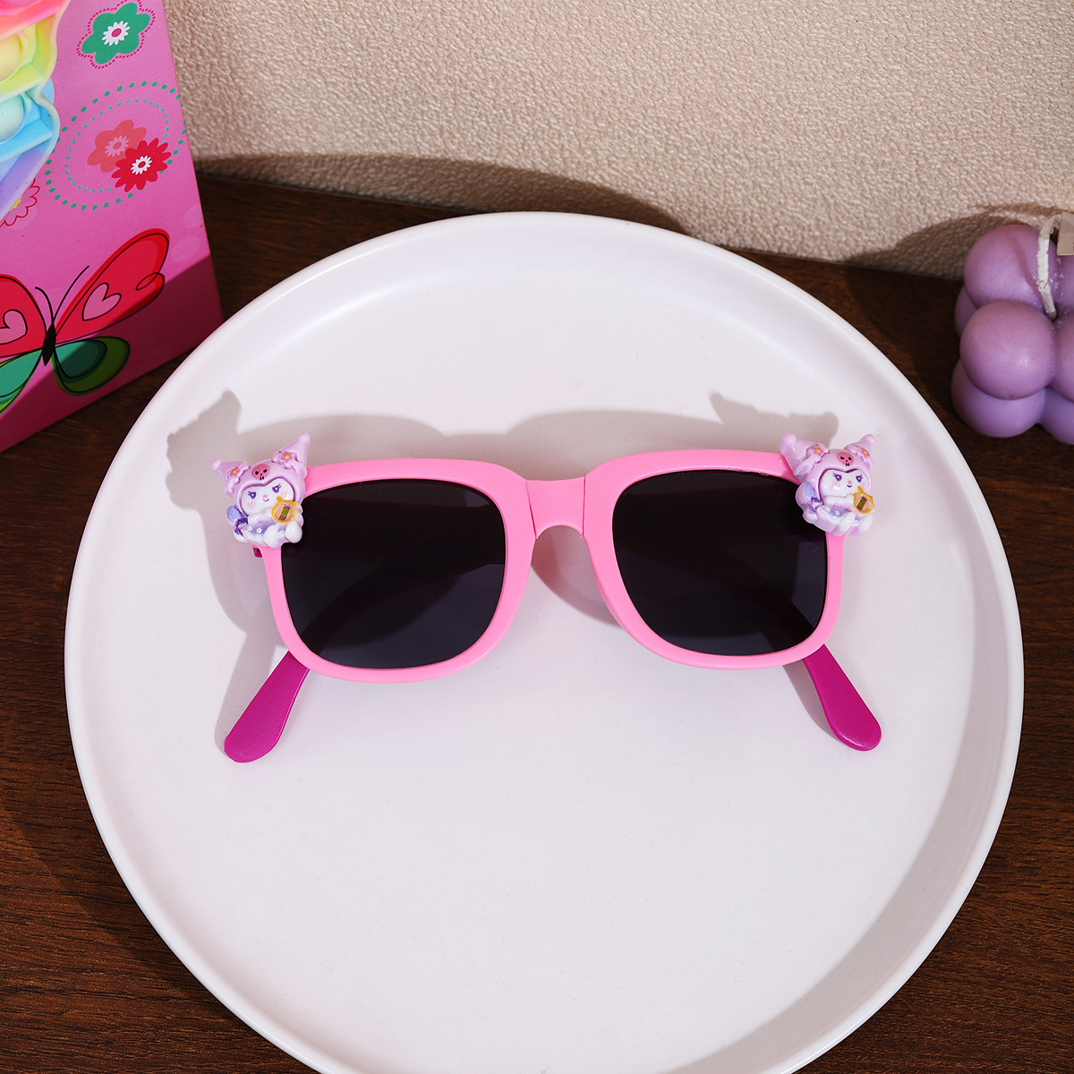 Gafas de sol plegables para niños Gafas de sol de dibujos animados lindos para niños y niñas Protector solar al aire libre Gafas de sol polarizadas que no dañan los oídos