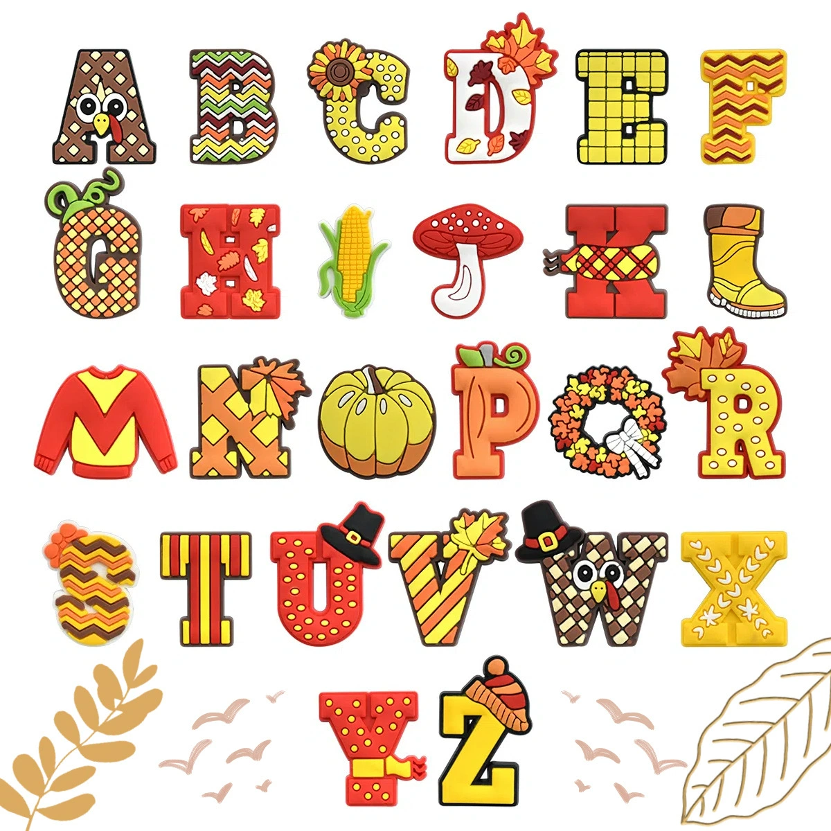 Фабрика прямых продаж серии обуви на День благодарения цветочные туфли пряжки дыры для украшения обуви из ПВХ мягкий клей съемные аксессуары для обуви украшения