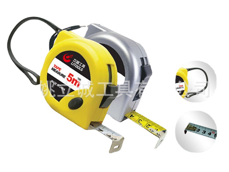 批发高质量自动锁黄色公英喷绒电镀自动锁钢卷尺纤维尺健康尺