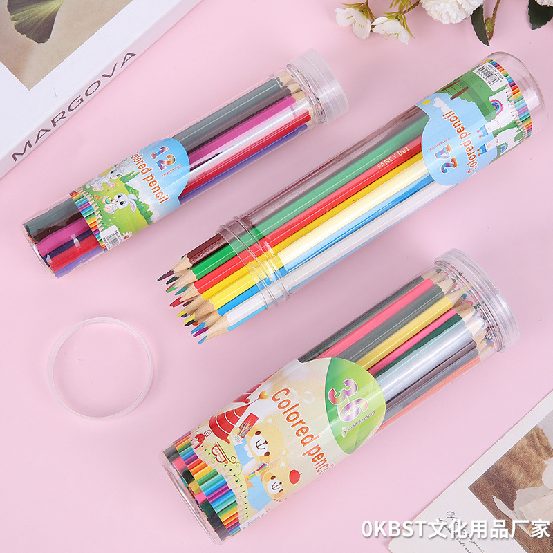Barril color lápiz traje estudiante profesional mano pintura cepillo 12 colores 24 colores 36 colores pintura cepillo bosquejo regalo