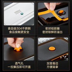 304 stainless steel crisper food grade packaging box refrigerator freezer storage box rectangular lunch box lunch box