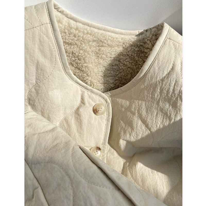 European Station down Lining Women's Inner Wear Autumn and Winter New Quilted Lamb Wool Women's Practical Reversible Design Vest