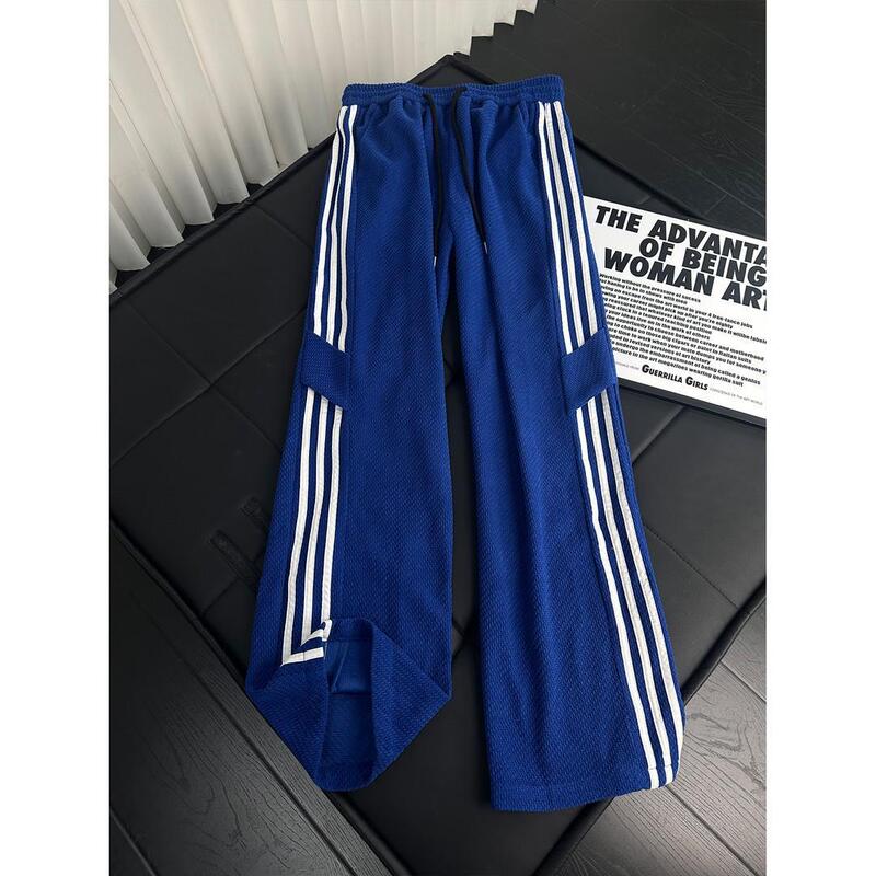American-Style Dragon Scale Pattern Side Stripe Pants for Men, Summer Thin Breathable Cleanfit Loose Straight Casual Pants American-Style Dragon Scale Pattern Side Stripe Pants for Men, Summer Thin Breathable Cleanfit Loose Straight Casual Pants