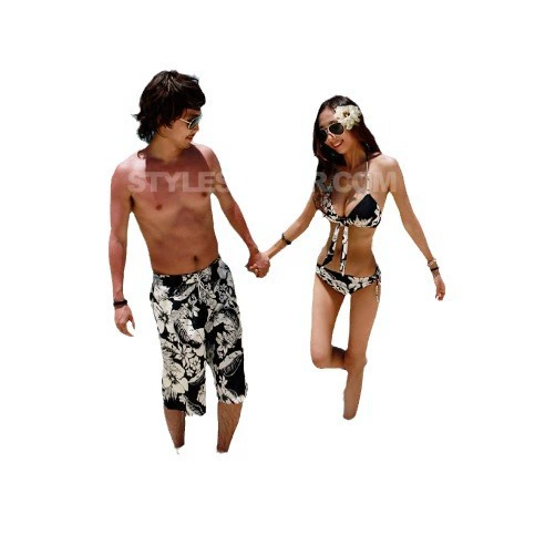 Swimwear for beloved, set, split trousers for swimming, Korean style, 3 piece set