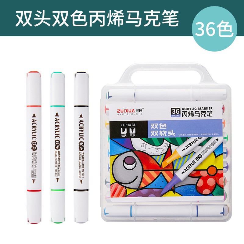Traje marcador acrílico 12 colores 24 colores pintado a mano graffiti marcador a base de agua estudiante pintura suministros marcador