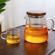 办公室泡花茶壶茶具套装玻璃茶壶耐高温过滤单壶侧把玻璃泡茶壶