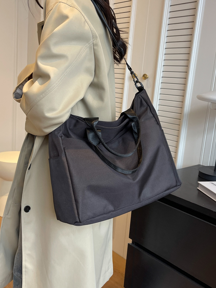 Bolso de mano de gran capacidad para mujeres bolso de hombro de trabajo de cercanías bolso de clase de estudiante universitario simple bolsa de mensajero Oxford tela