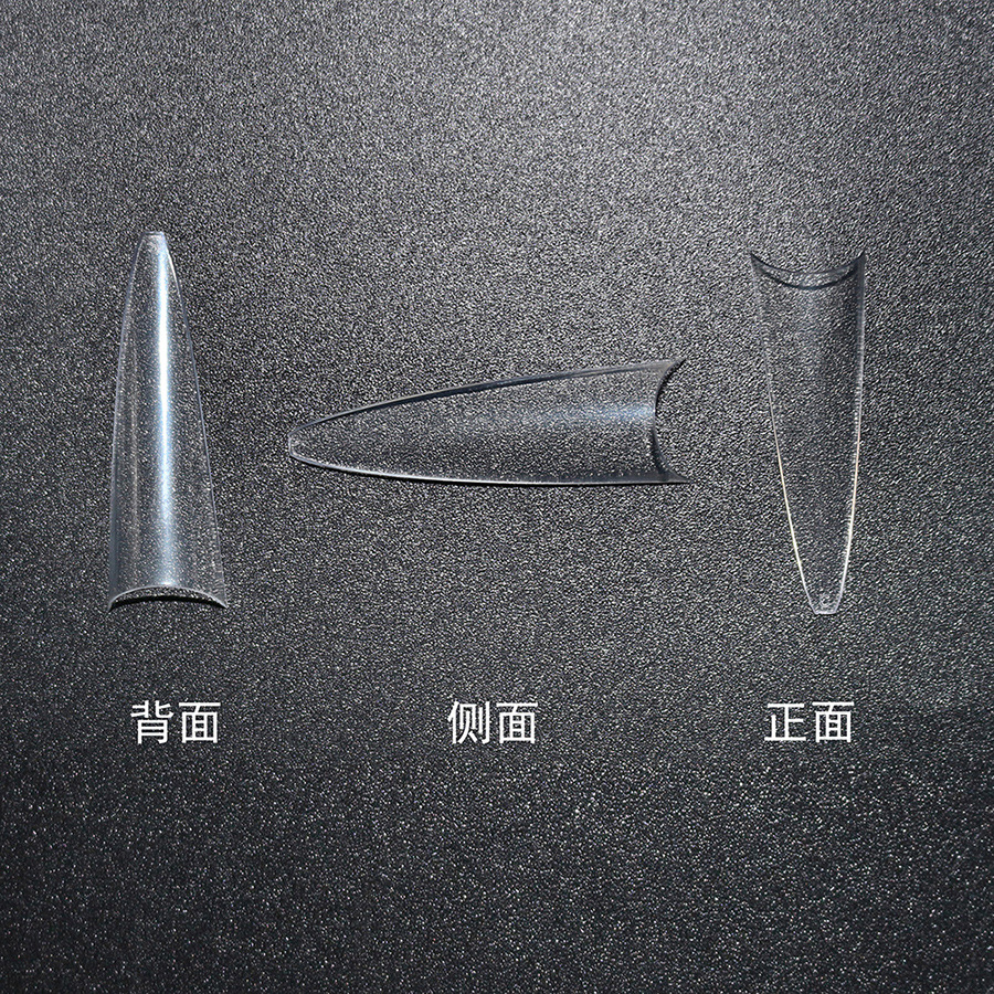 500片袋装假指甲沙龙甲长尖甲透明欧美跨境新款指甲详情图3
