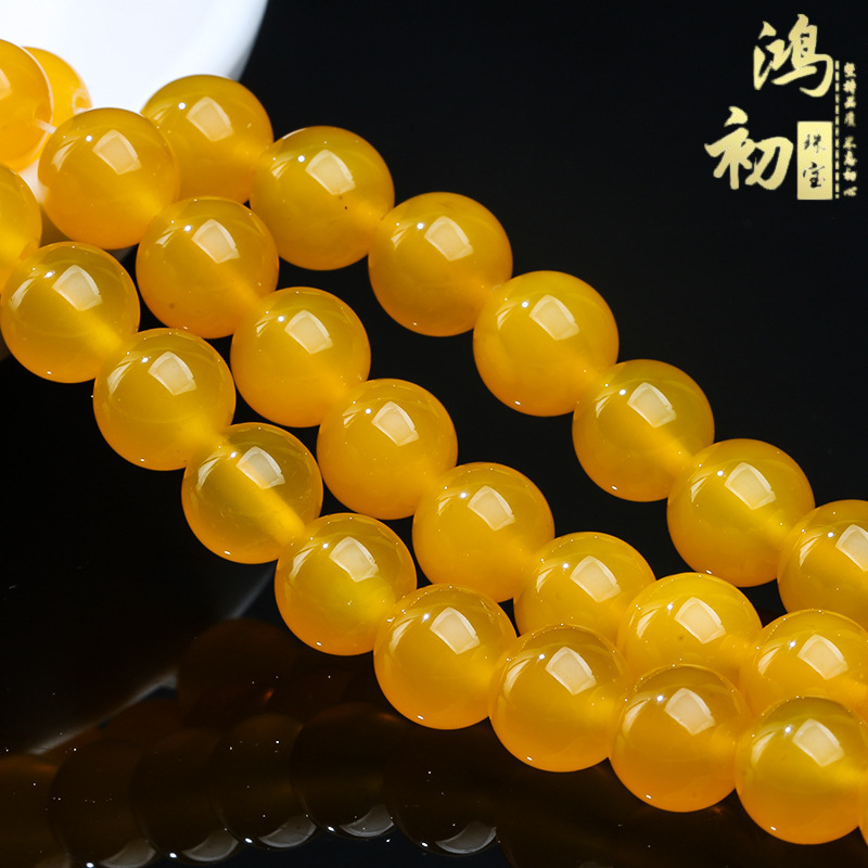 Honchu ジュエリー 7a 天然黄色瑪瑙ルースビーズ半完成ビーズブレスレットビーズ DIY クリスタルビーズ卸売|undefined