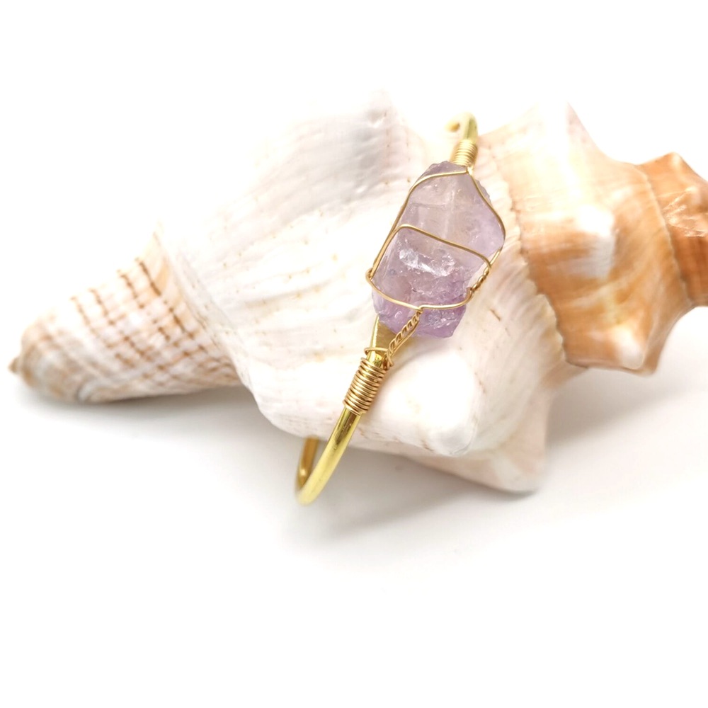 Retro Geometric Metal Plating Crystal Bangle 1 Piece