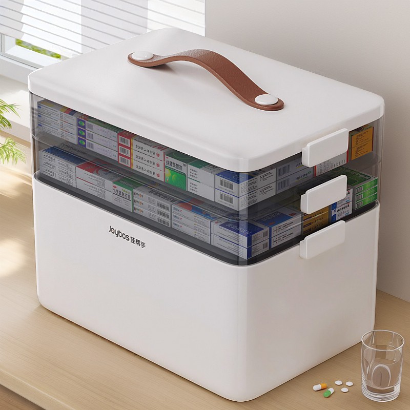 Caja médica, caja grande para almacenamiento de medicamentos, caja médica multicapa para uso doméstico, caja pequeña para clasificar medicamentos.