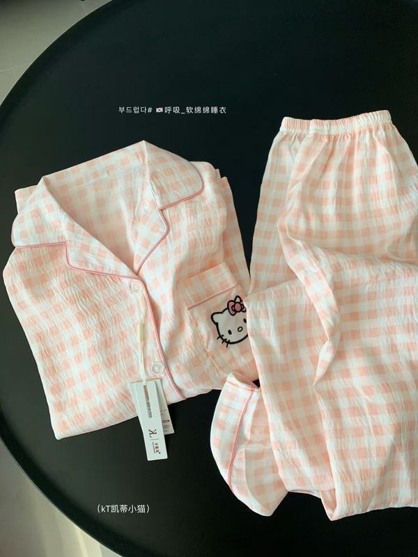 云朵棉睡衣女秋款可爱长袖长裤翻领少女家居服套装2025年新款批发|undefined
