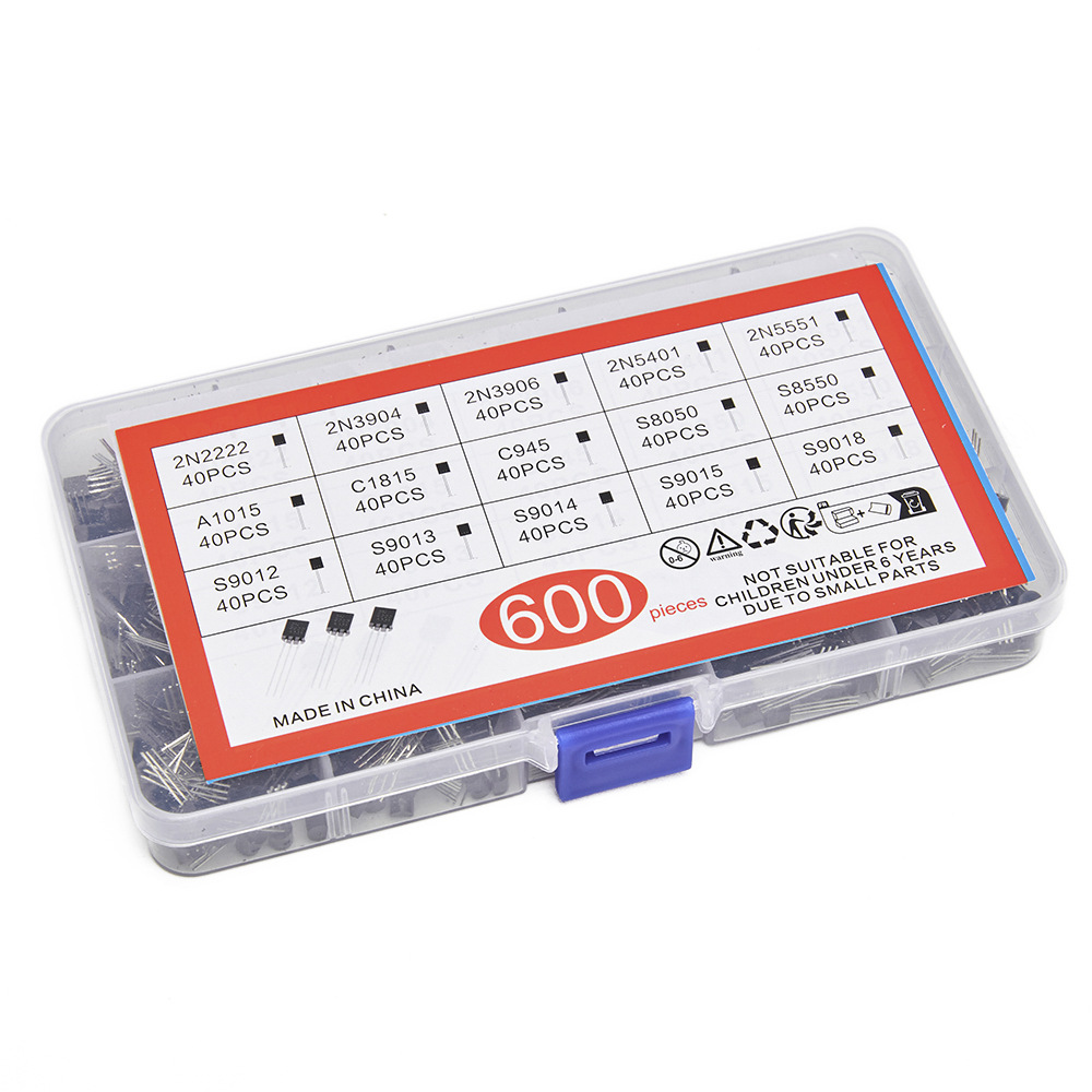 600PCS TO-92晶体管二极管 15种每种各40只 2N2222-S9018 共600个