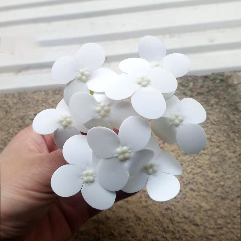 Ramo de flores de jabón de hortensias artificiales pequeñas de estilo coreano de 9 ramas con decoración y adornos en caja de regalo, envío gratis. image 10