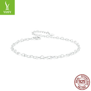 Silver charm new simple versatile love anklet European and American fashion jewelry s925 sterling silver anklet jewelry