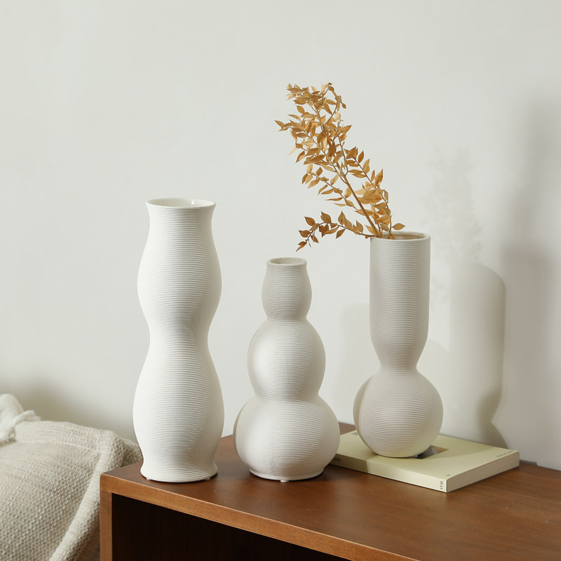 Moderno minimalista Cerámica Arte florero sala de escritorio decoración de flores secas flor delgada creativa decoración suave