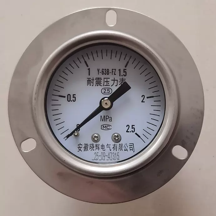 Y-63B-FZ耐震压力表轴向带边安装表盘直径60
