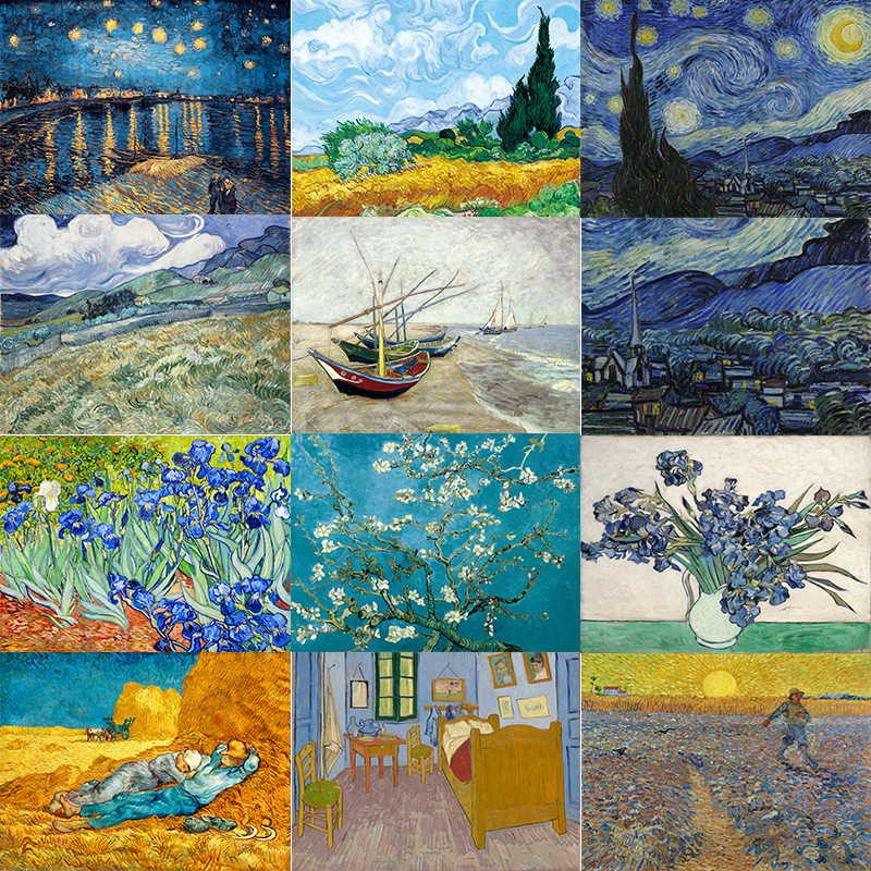 Van Gogh famous painting series oil painting Sunflower Starry Sky Canvas painting living room bedroom hallway hanging painting inner frame decorative painting