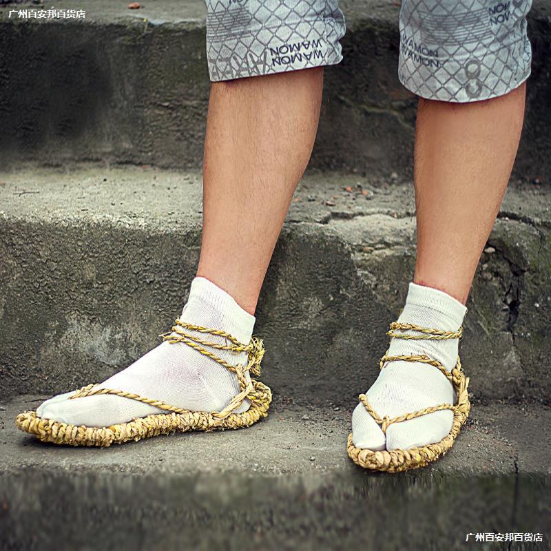 。 Hand-Woven Straw Sandals, Red Army Hemp Shoes, Nostalgic Slippers, Men's Summer Retro Sandals, Women's Funny Straw Sandals, Old